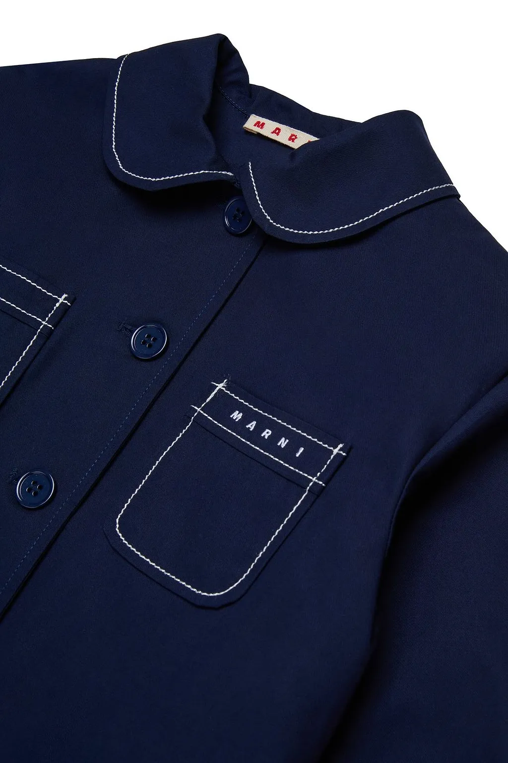 Marni Kids Logo Embroidered Jacket