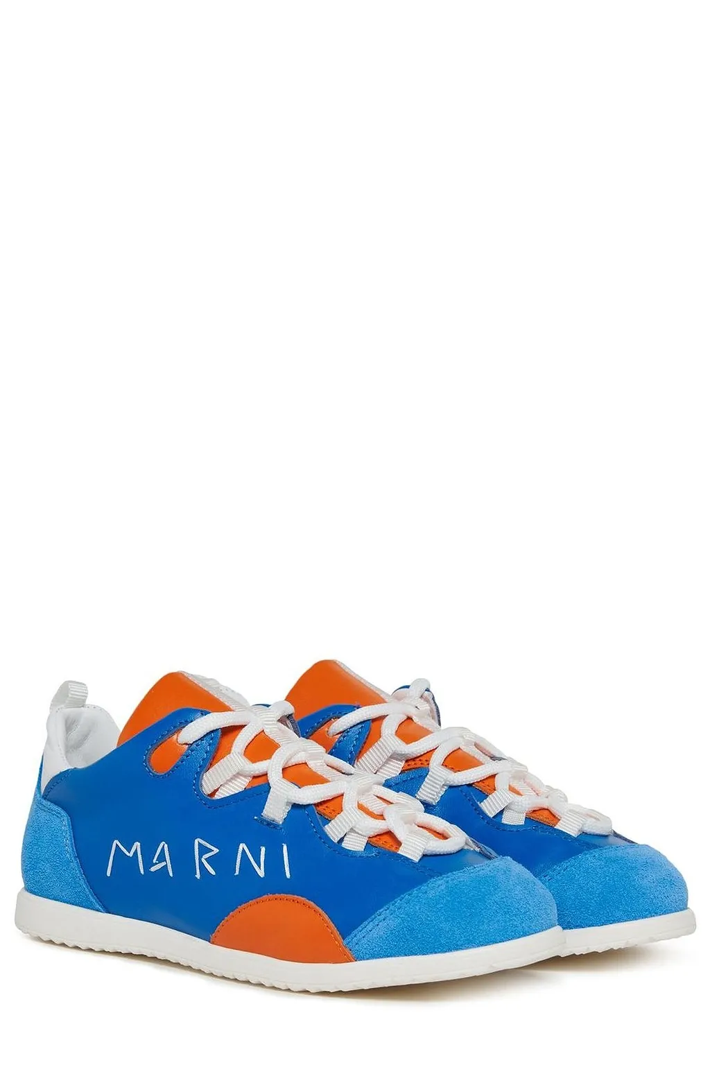 Marni Kids Logo Embroidered Lace-Up Sneakers