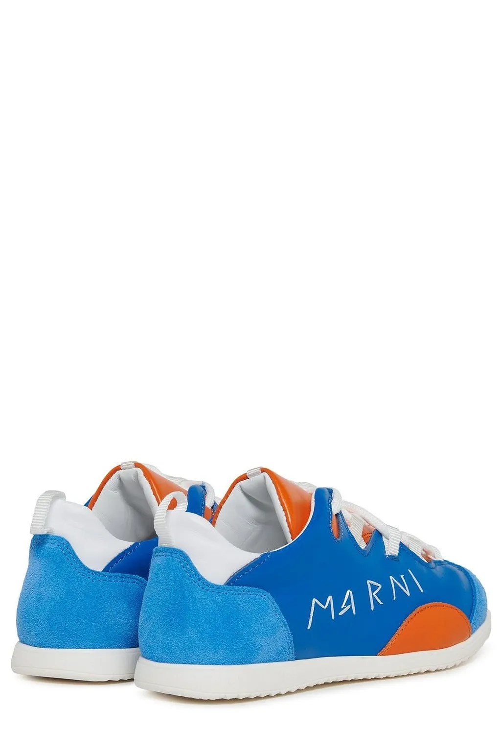 Marni Kids Logo Embroidered Lace-Up Sneakers