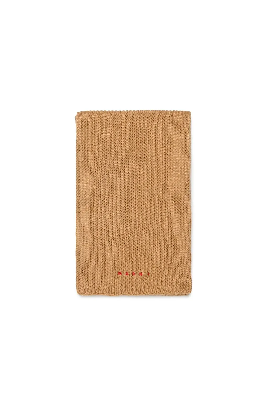 Marni Kids Logo Embroidered Ribbed Scarf