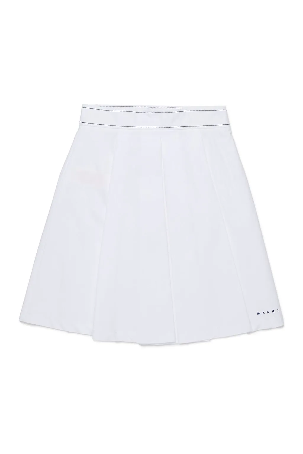 Marni Kids Logo Embroidered Pleated Skirt