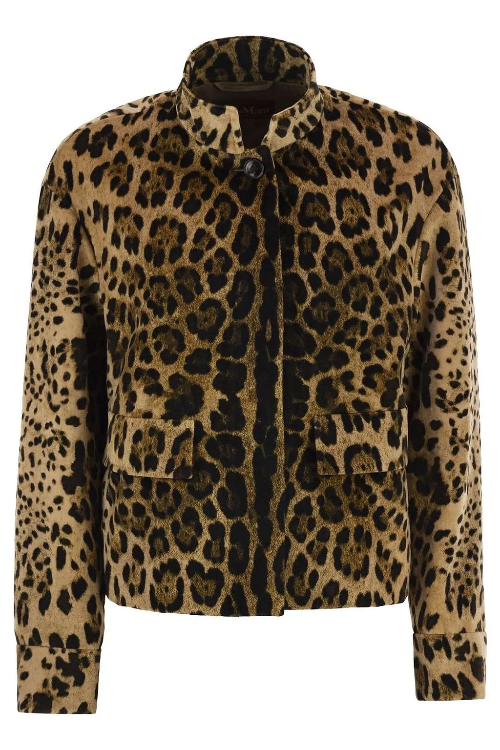 Max Mara Studio Mstedro Cropped Animal Printed Jacket