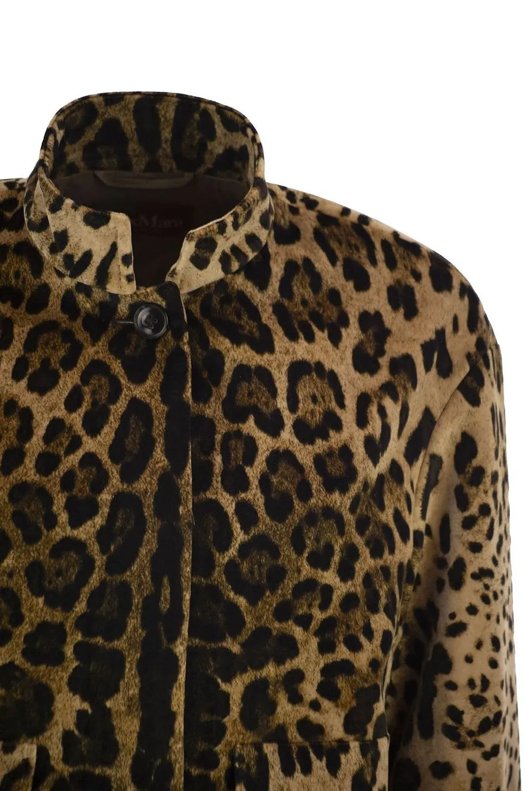 Max Mara Studio Mstedro Cropped Animal Printed Jacket
