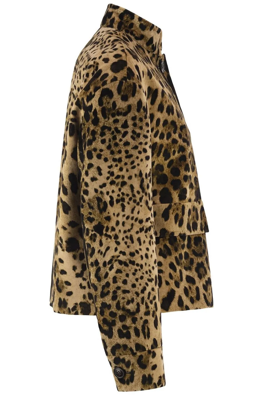 Max Mara Studio Mstedro Cropped Animal Printed Jacket