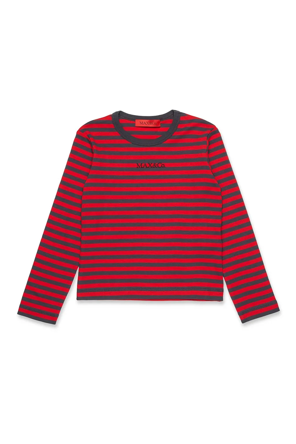 Max&Co. Kids Striped Crewneck Long-Sleeved T-Shirt