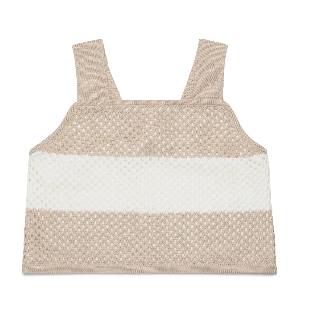 Max&Co. Kids Striped Sleeveless Knitted Top