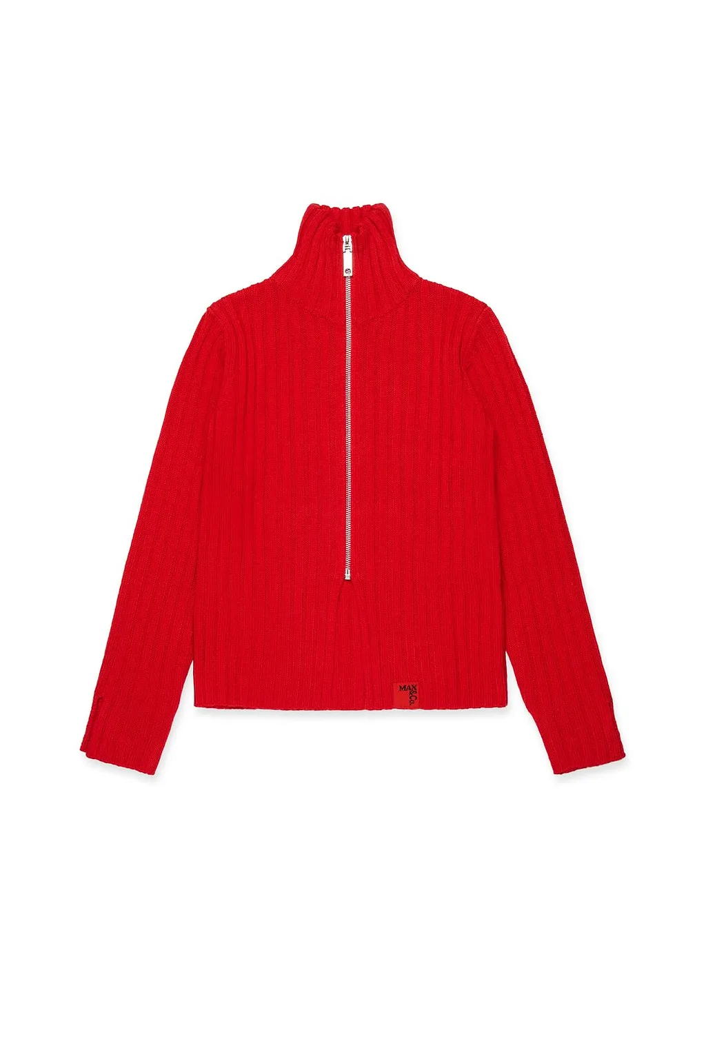 High-Neck Zipped Knit Cardigan