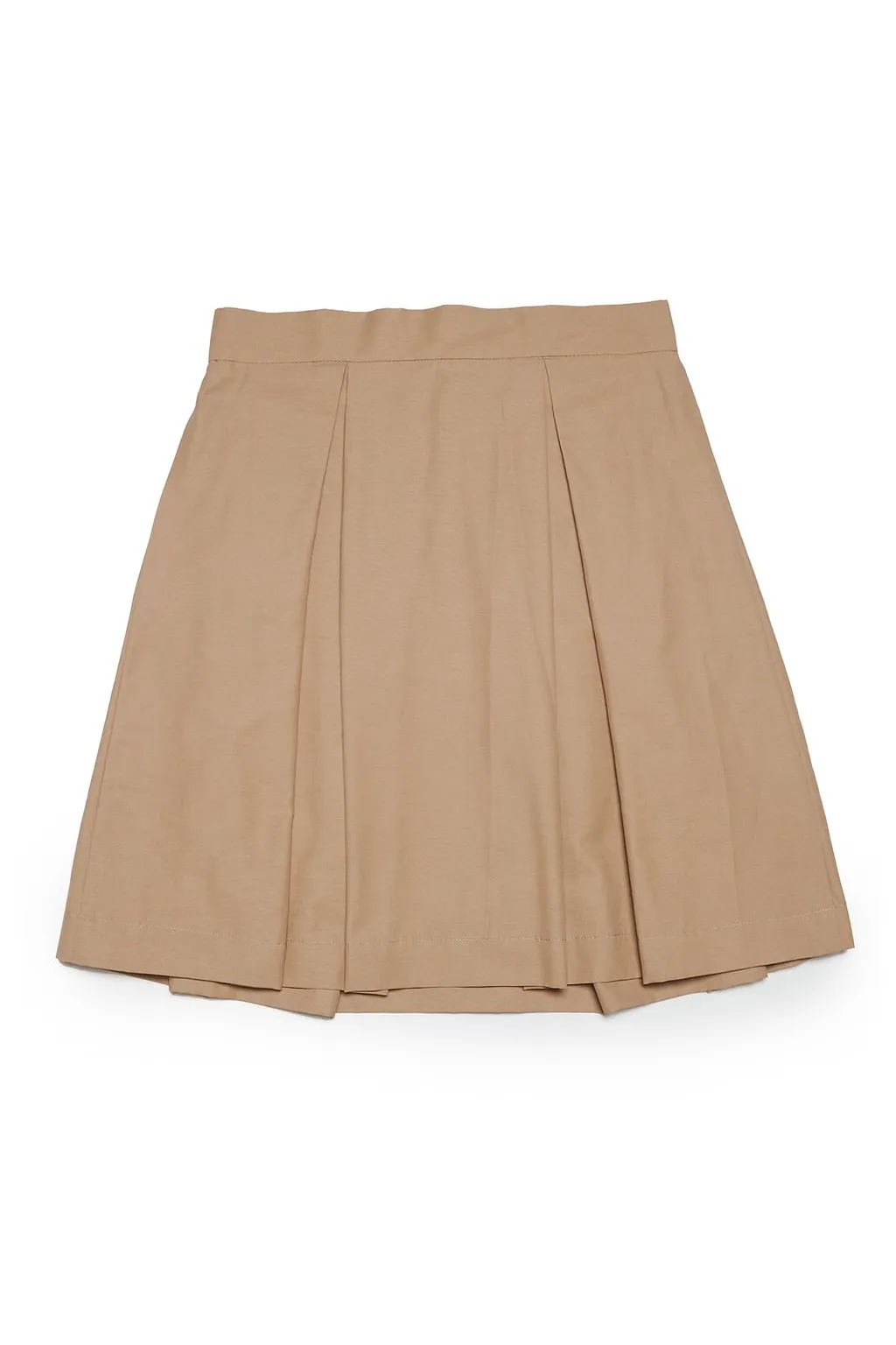 Pleated High-Waist Knee-Length Skirt