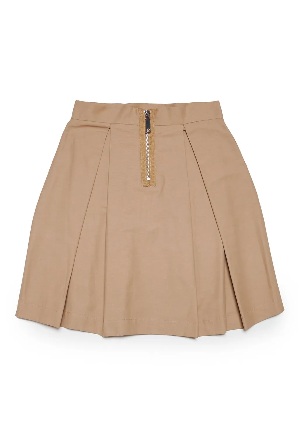 Pleated High-Waist Knee-Length Skirt