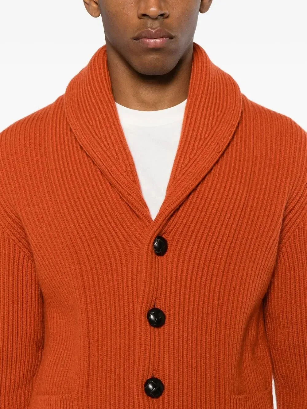 Shawl Collar Buttoned Cardigan