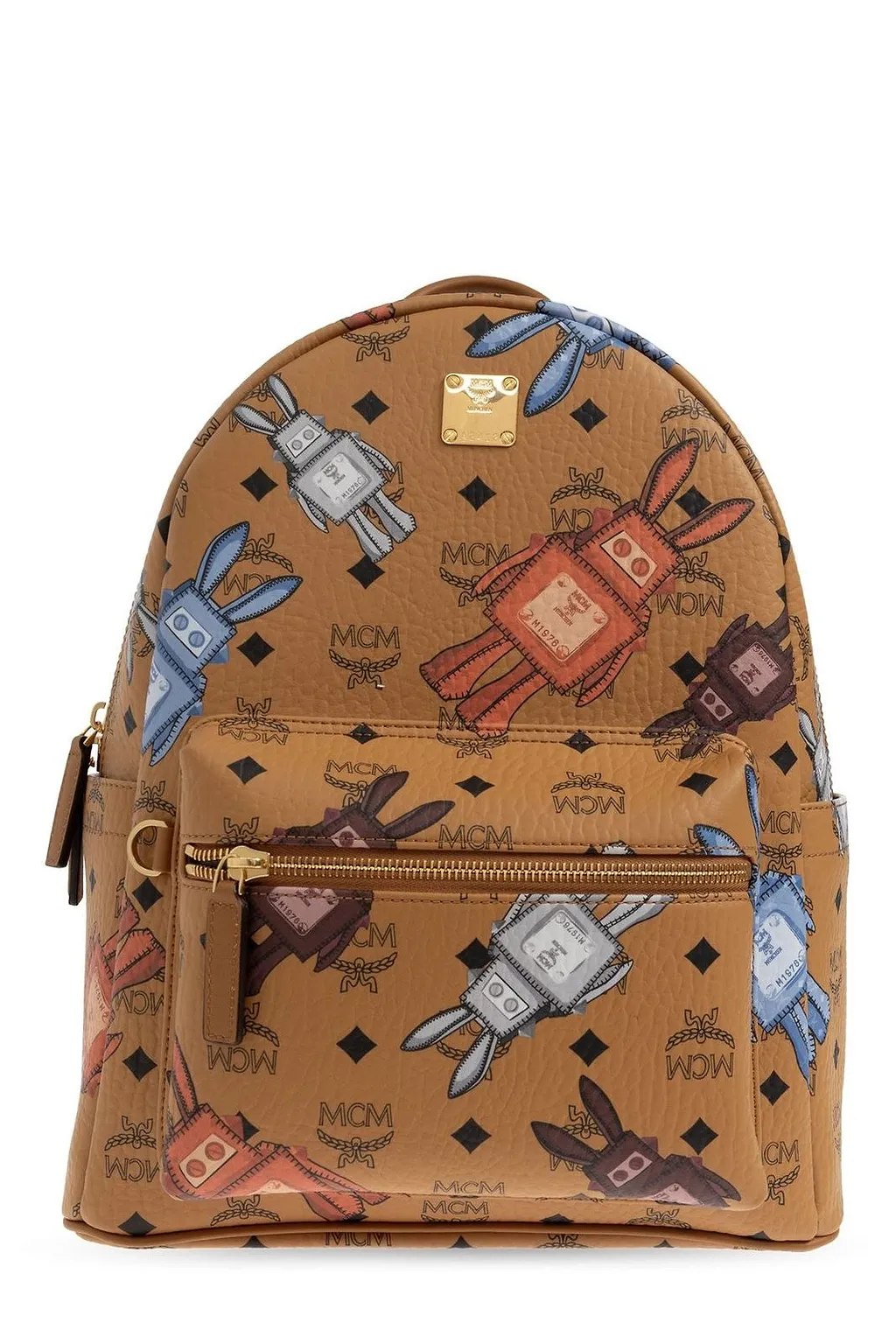 Mcm All-Over Printed Zip-Up Backpack
