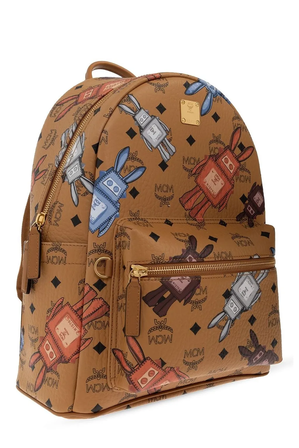 Mcm All-Over Printed Zip-Up Backpack