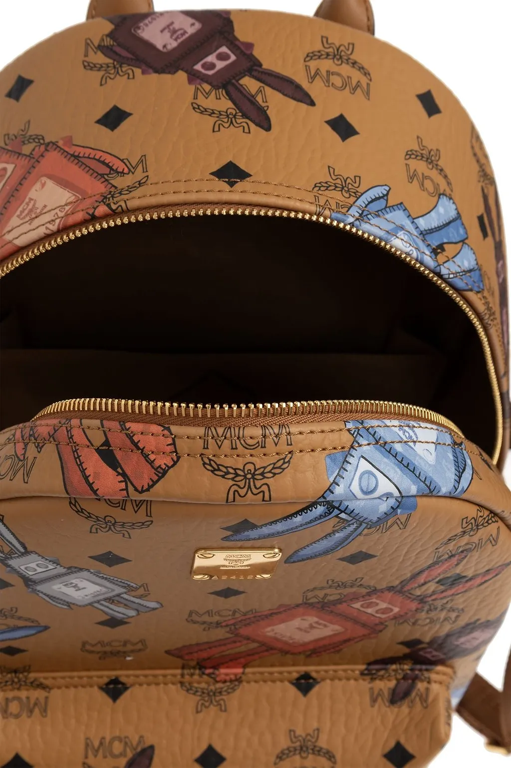 Mcm All-Over Printed Zip-Up Backpack