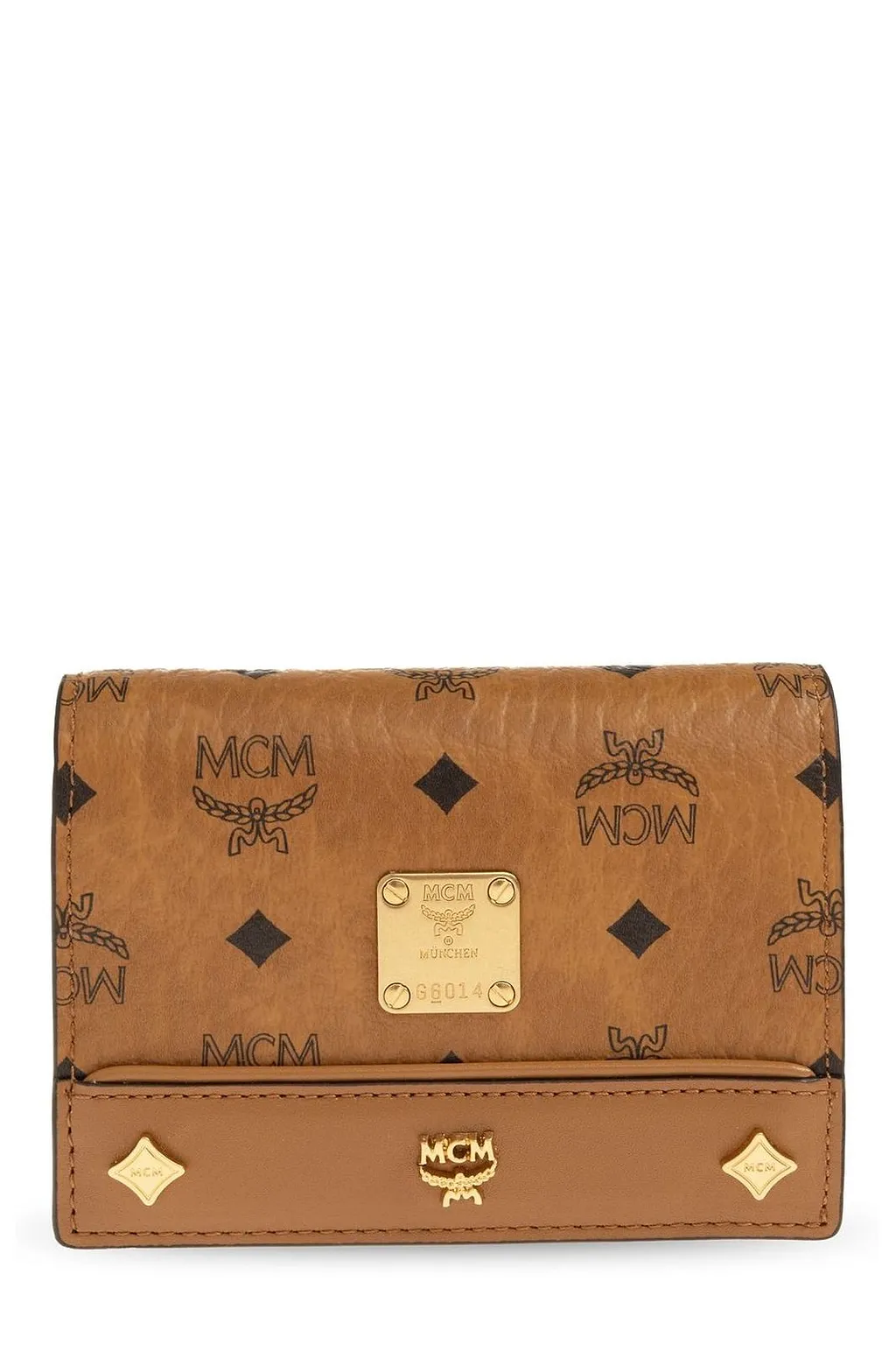 Mcm All Over Logo Print Wallet