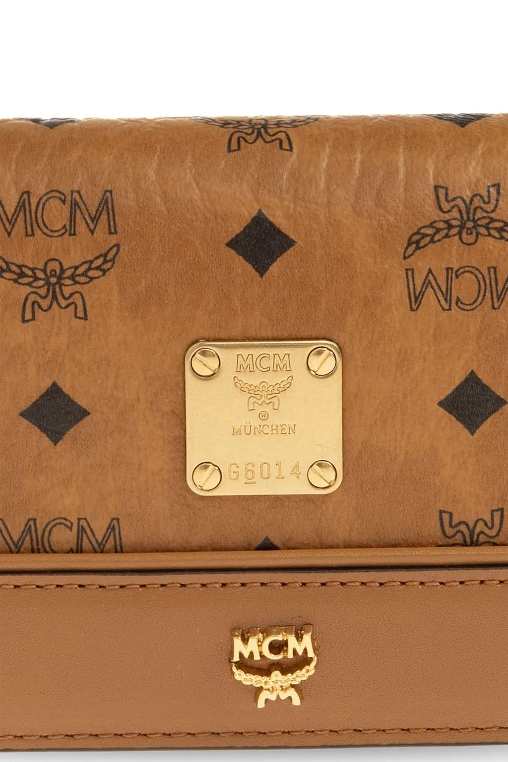 Mcm All Over Logo Print Wallet