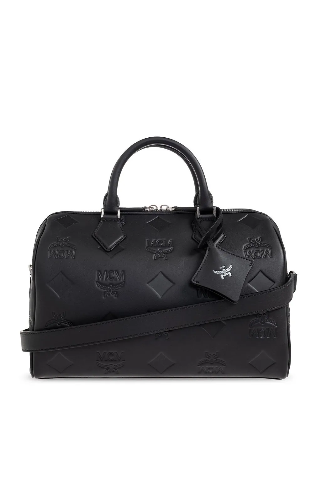 Mcm Embossed Top Handle Tote Bag
