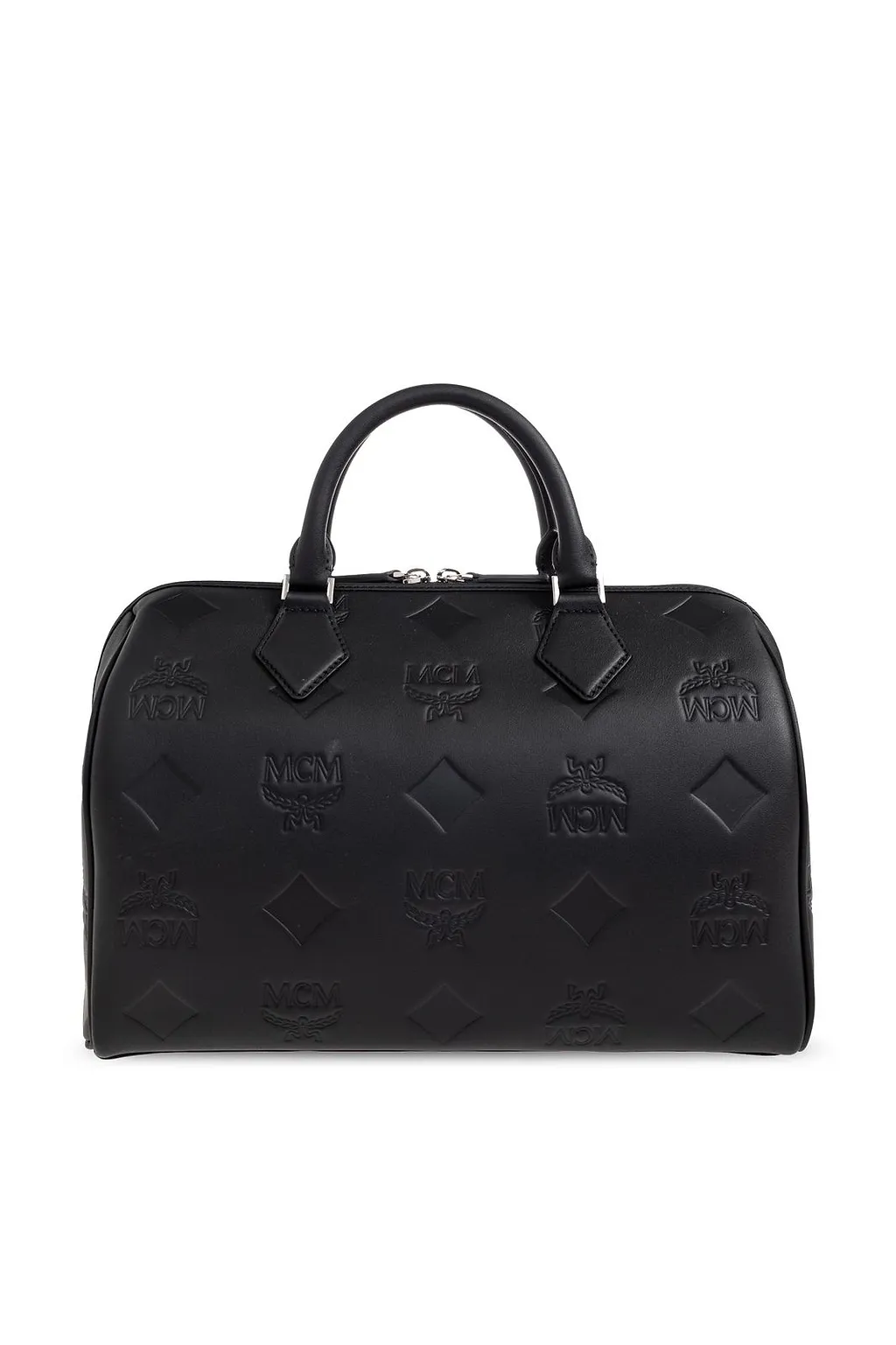 Mcm Embossed Top Handle Tote Bag