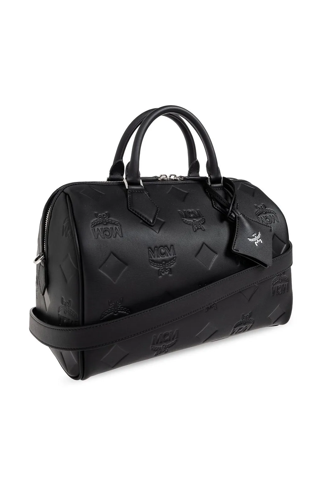 Mcm Embossed Top Handle Tote Bag
