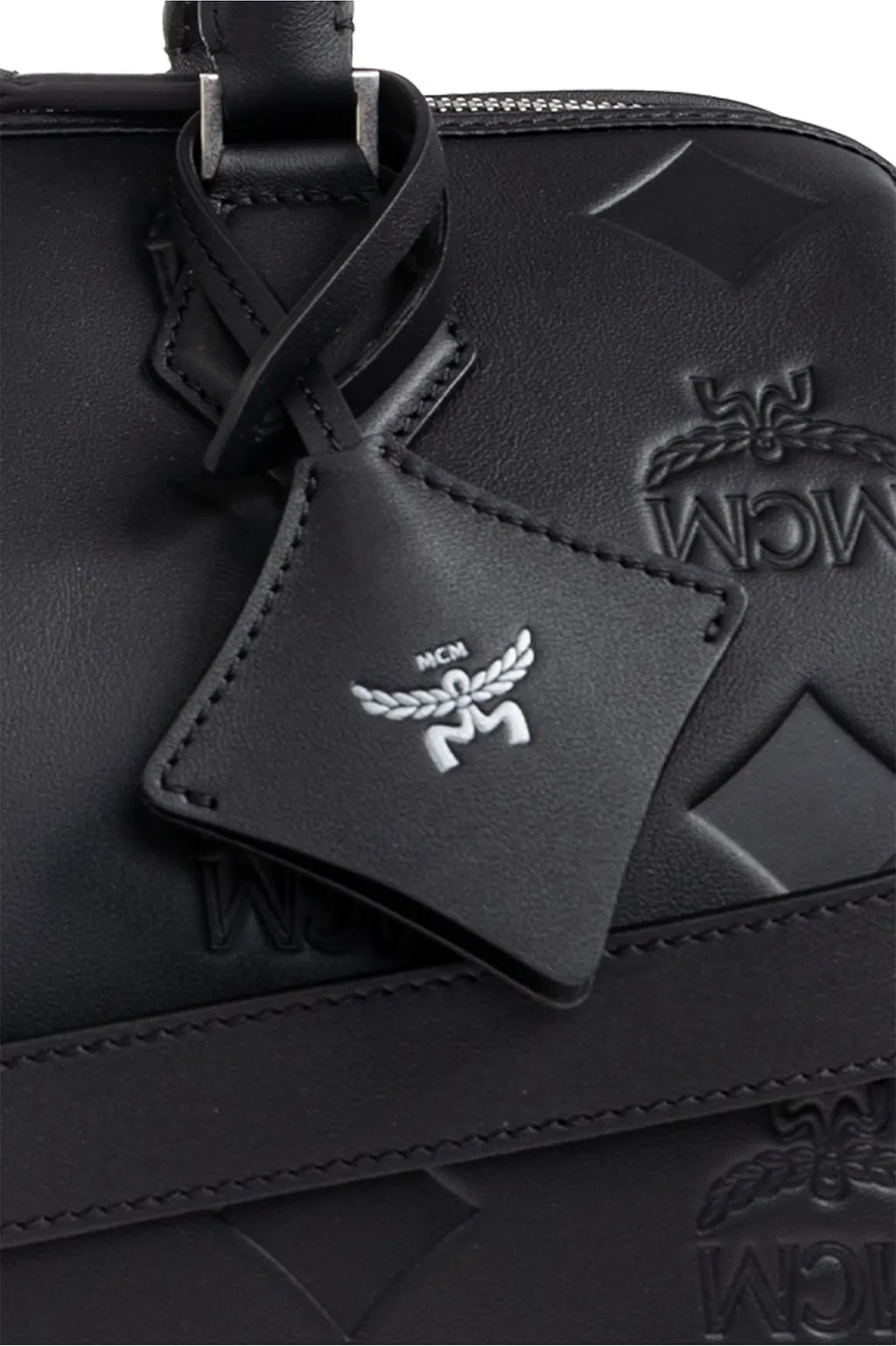 Mcm Embossed Top Handle Tote Bag