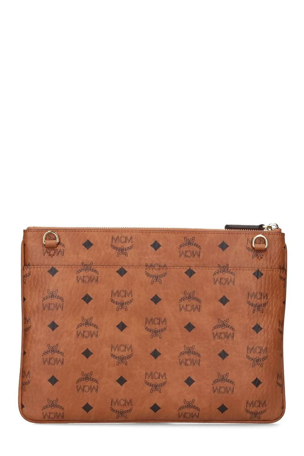 Mcm Logo Patterned Zipped Clutch Bag