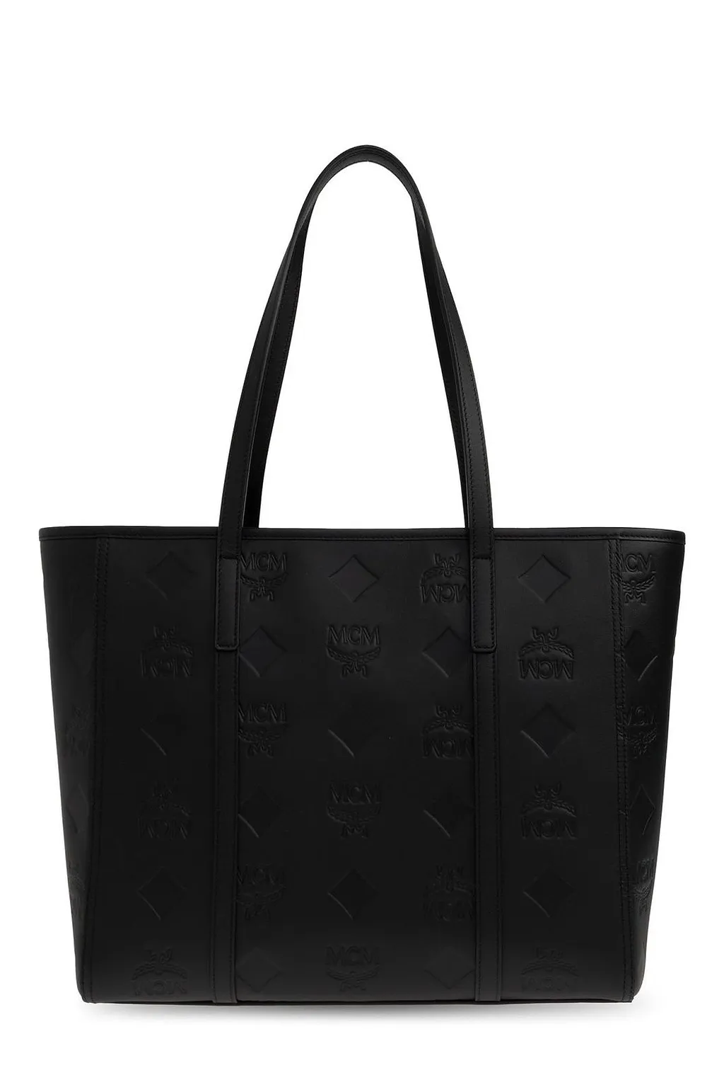 Mcm Logo Debossed Top Handle Bag