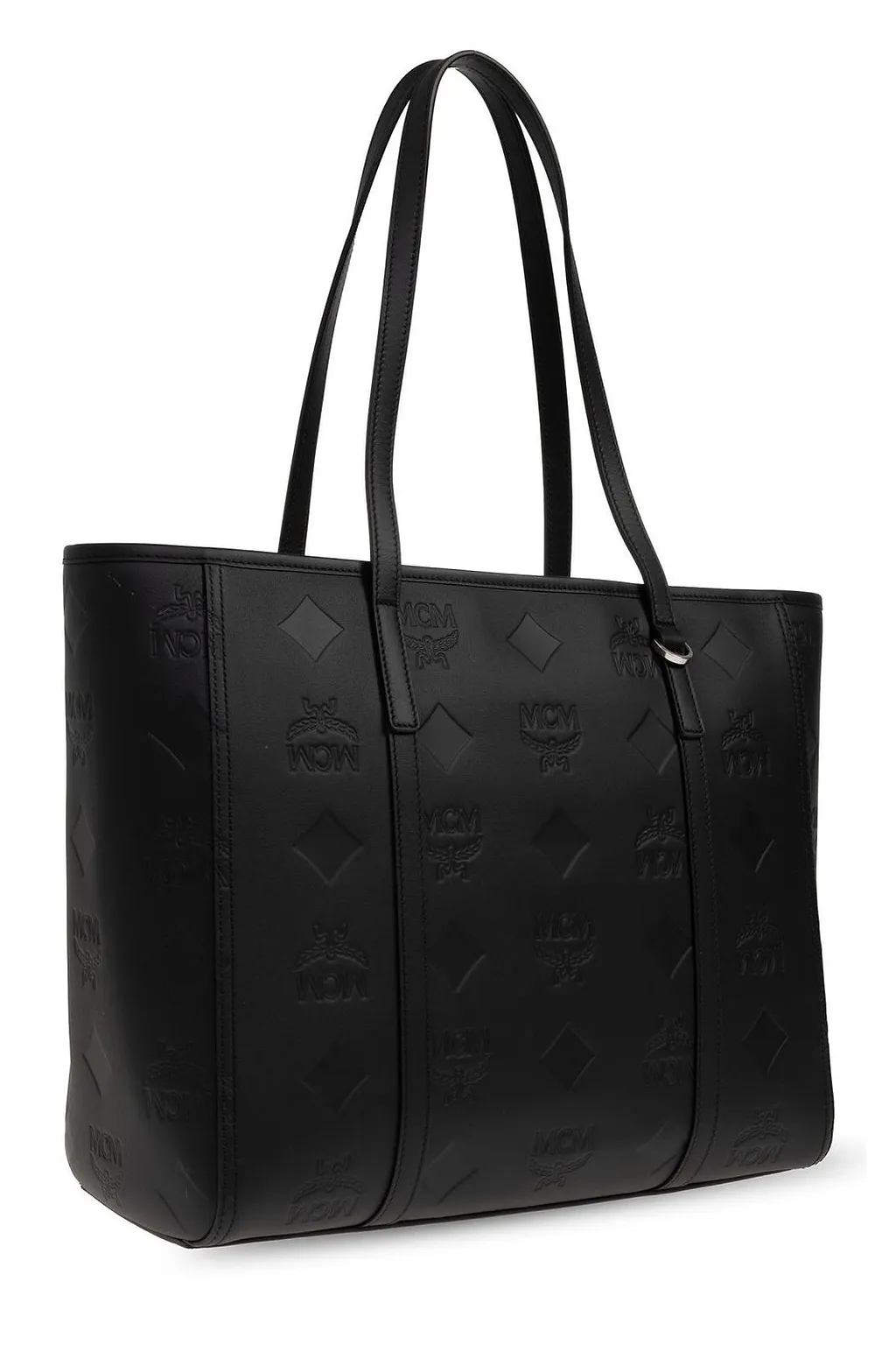 Mcm Logo Debossed Top Handle Bag