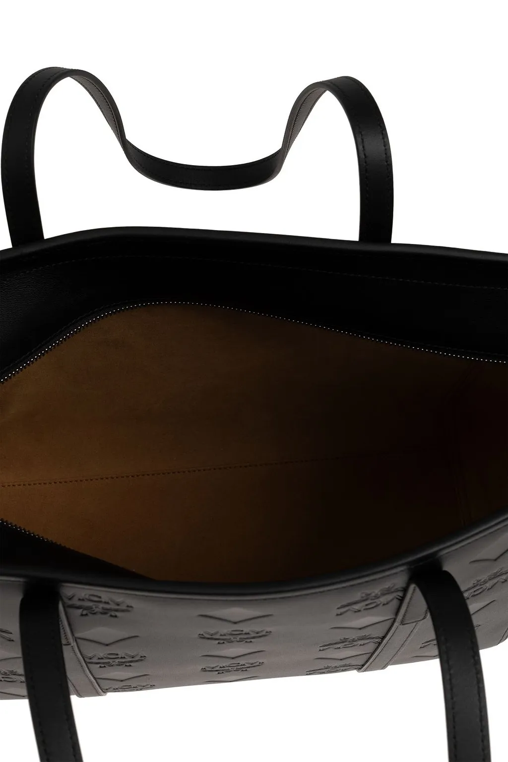Mcm Logo Debossed Top Handle Bag