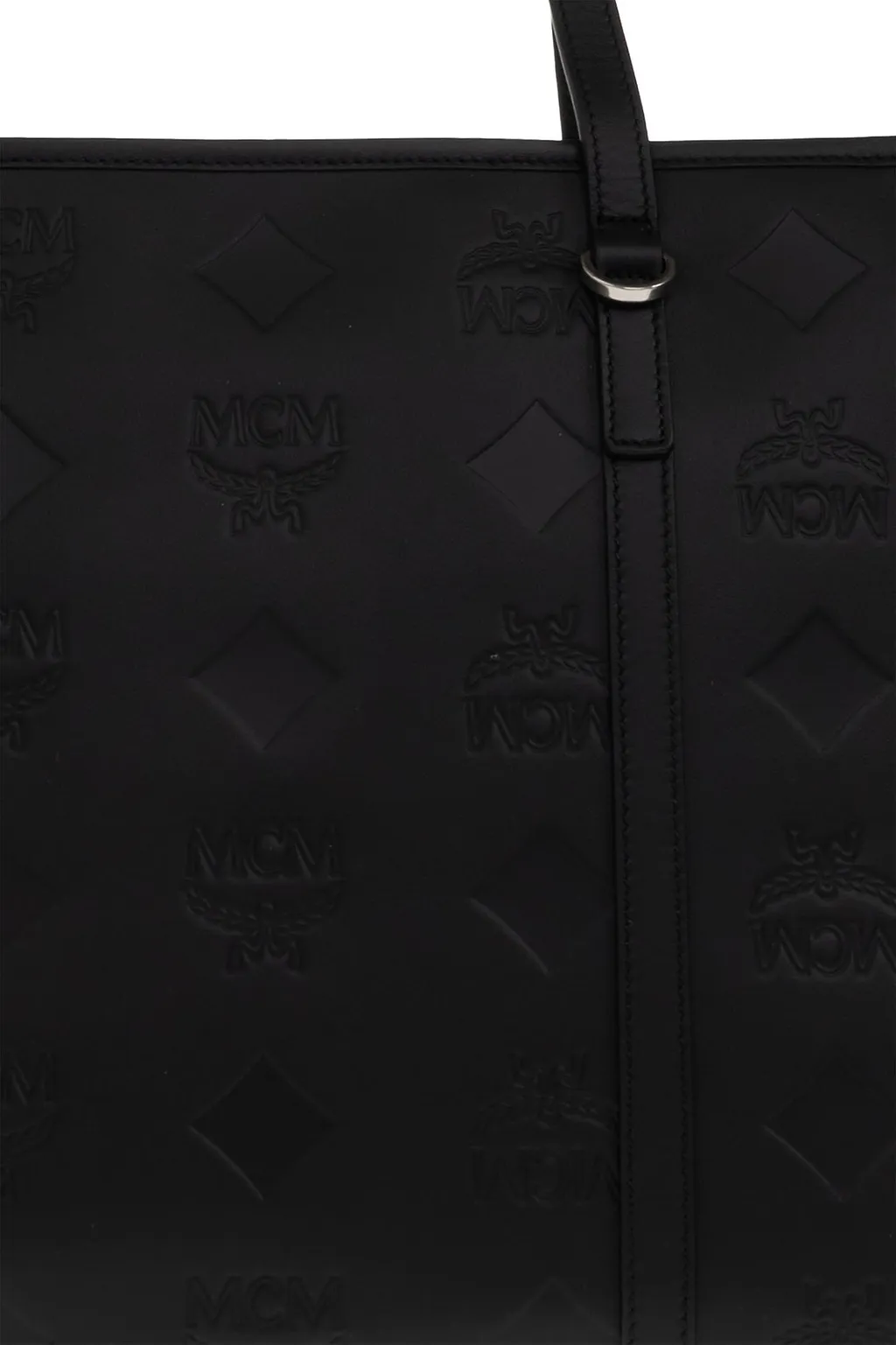 Mcm Logo Debossed Top Handle Bag