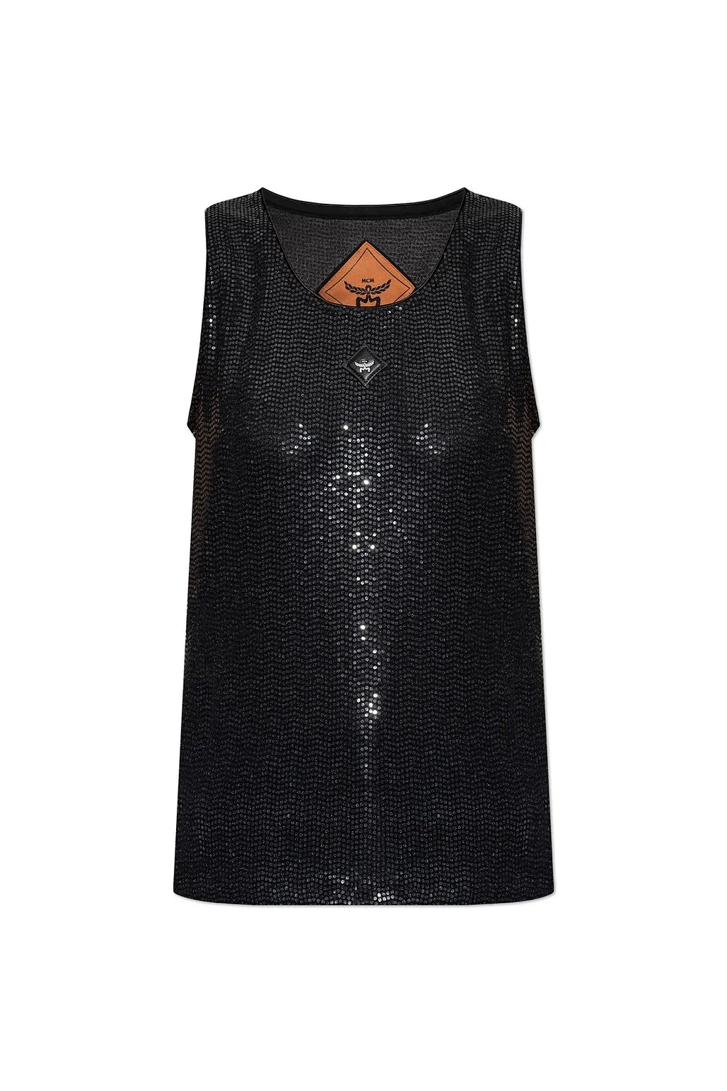 Mcm Logo Patch Embellished Tank Top