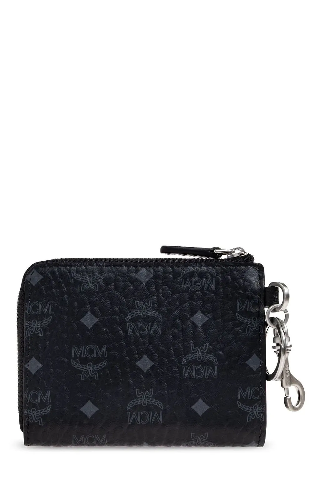 Mcm Logo Printed Keychain Detailed Wallet