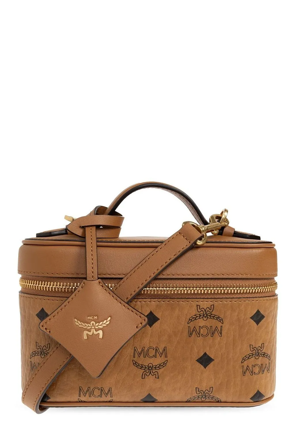 Mcm Logo Print Top Handle Handbag