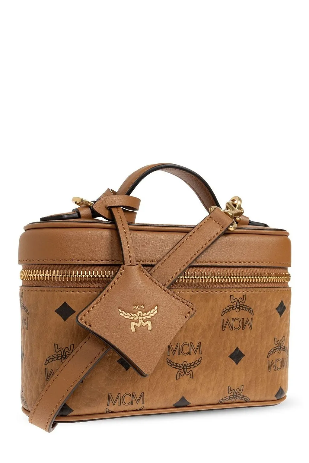 Mcm Logo Print Top Handle Handbag