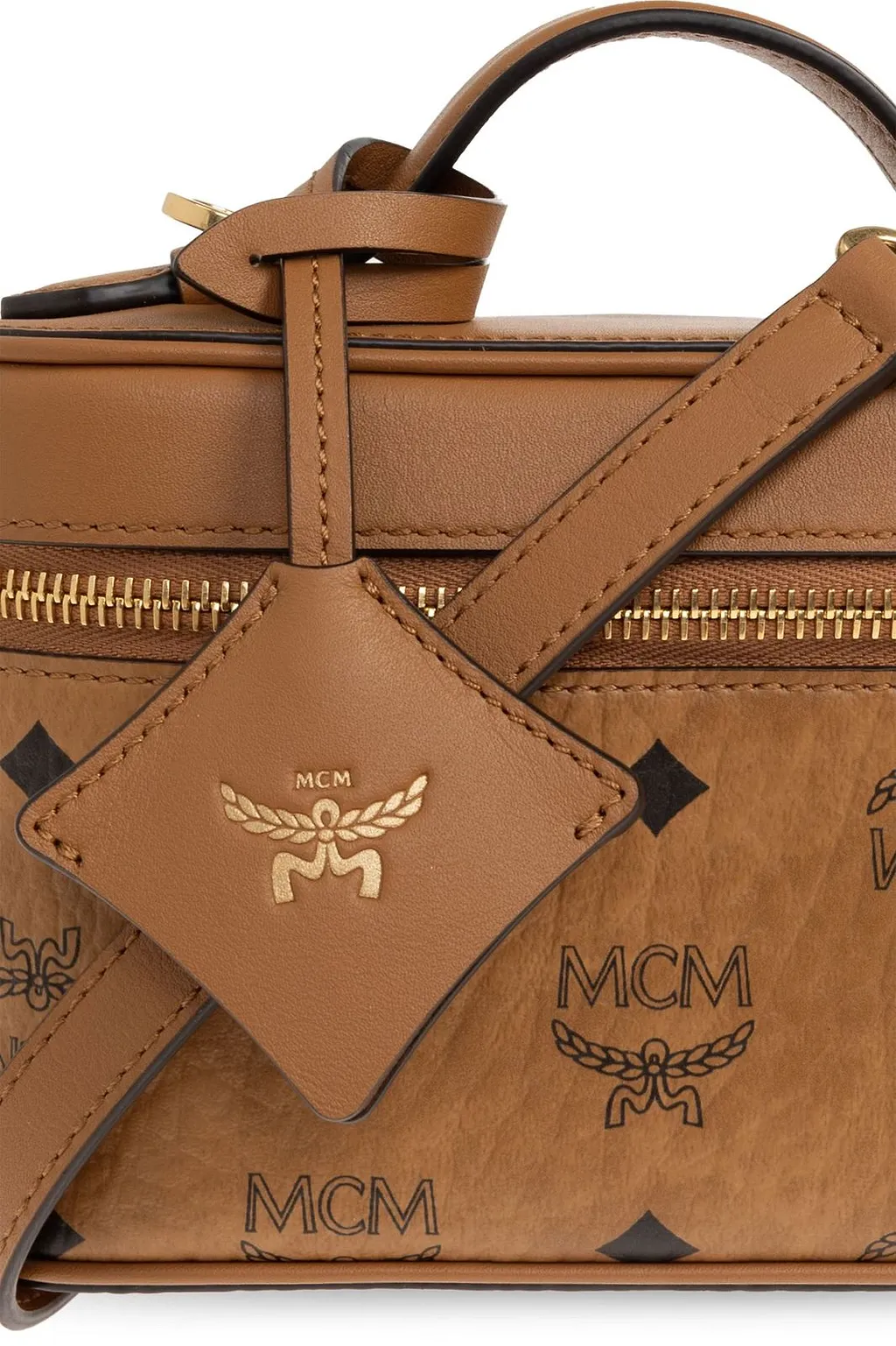Mcm Logo Print Top Handle Handbag