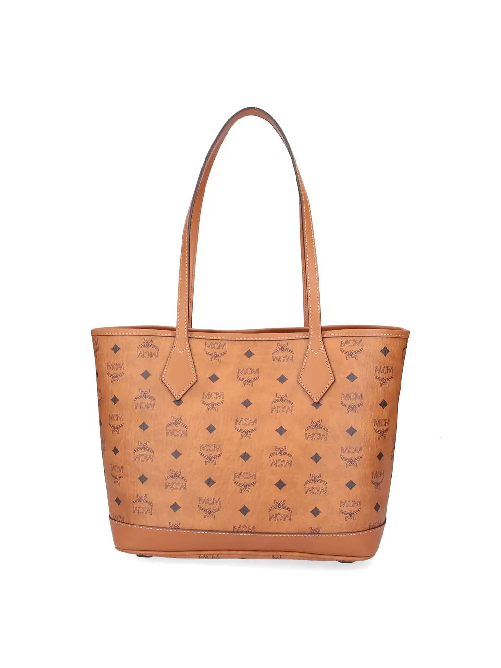 Mcm Logo Plaque Monogram Tote Bag