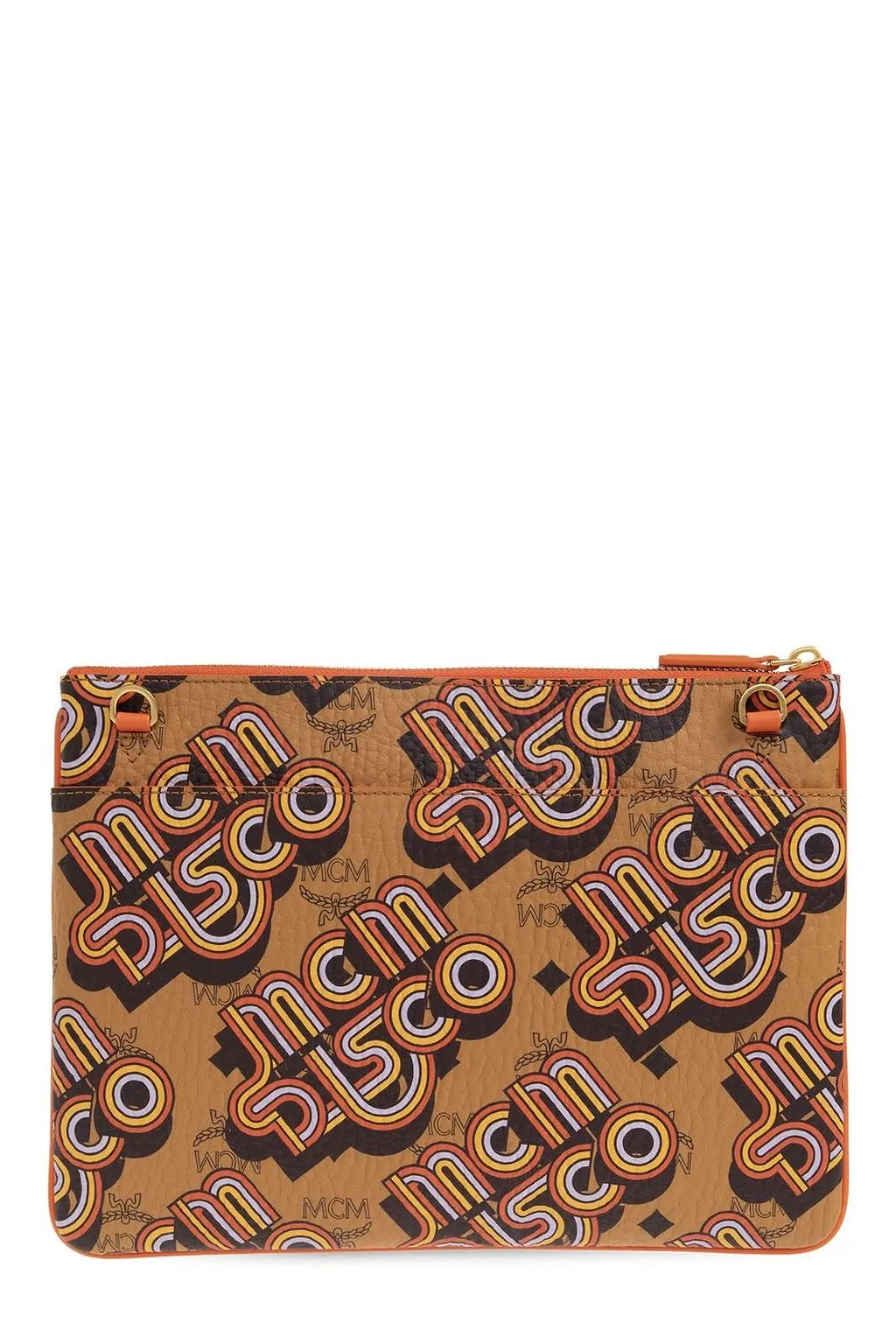 Mcm Logo Printed Clutch Bag