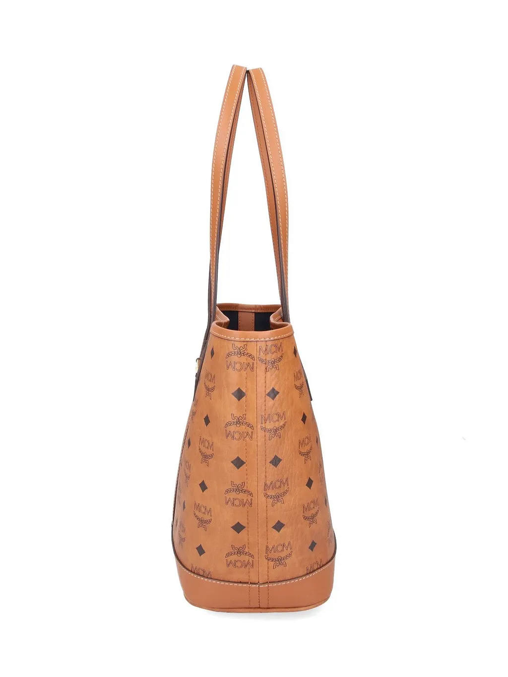 Mcm Logo Plaque Monogram Tote Bag