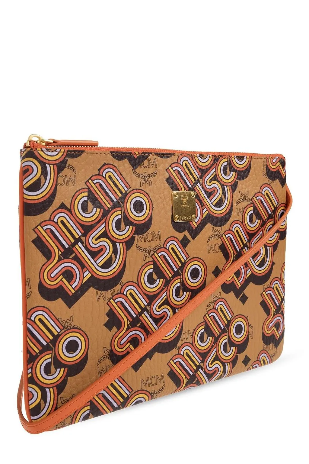 Mcm Logo Printed Clutch Bag