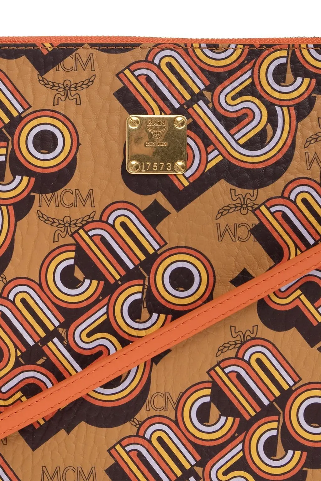 Mcm Logo Printed Clutch Bag