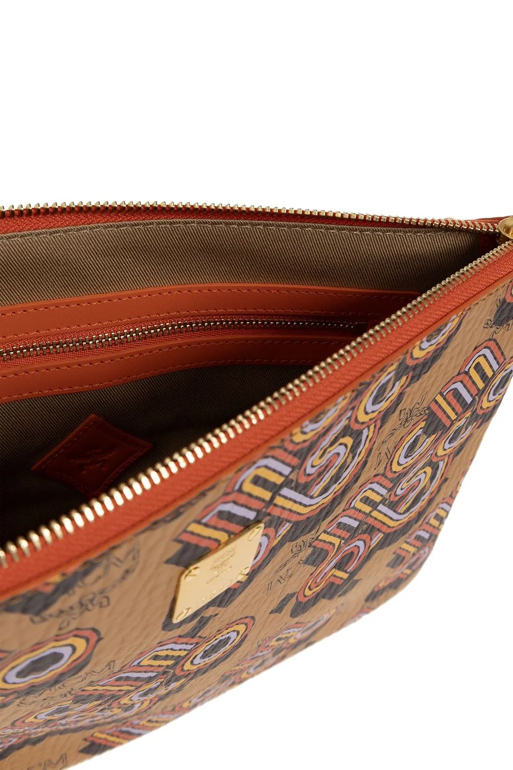 Mcm Logo Printed Clutch Bag
