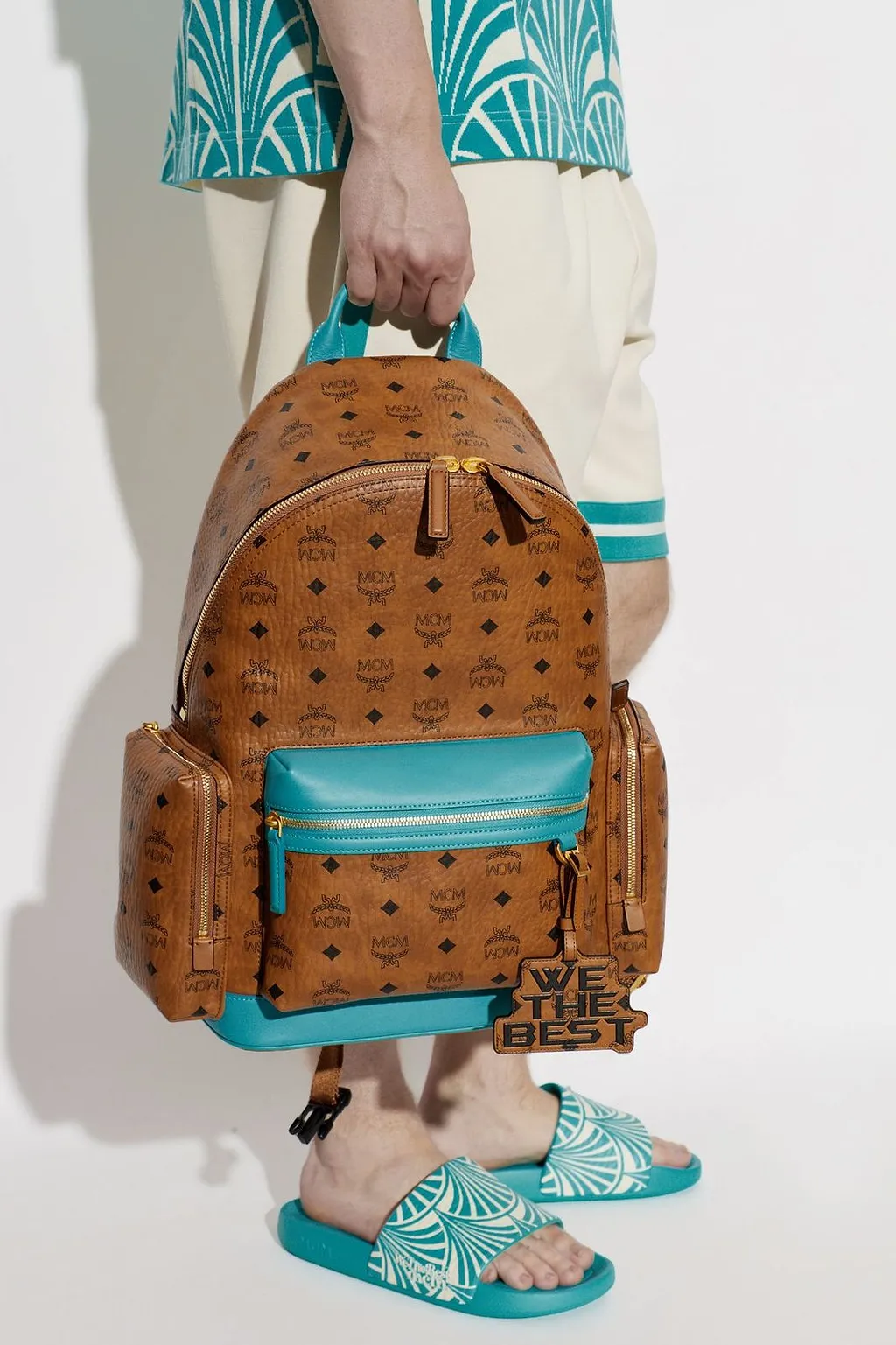 Mcm X Dj Khaled Logo Backpack