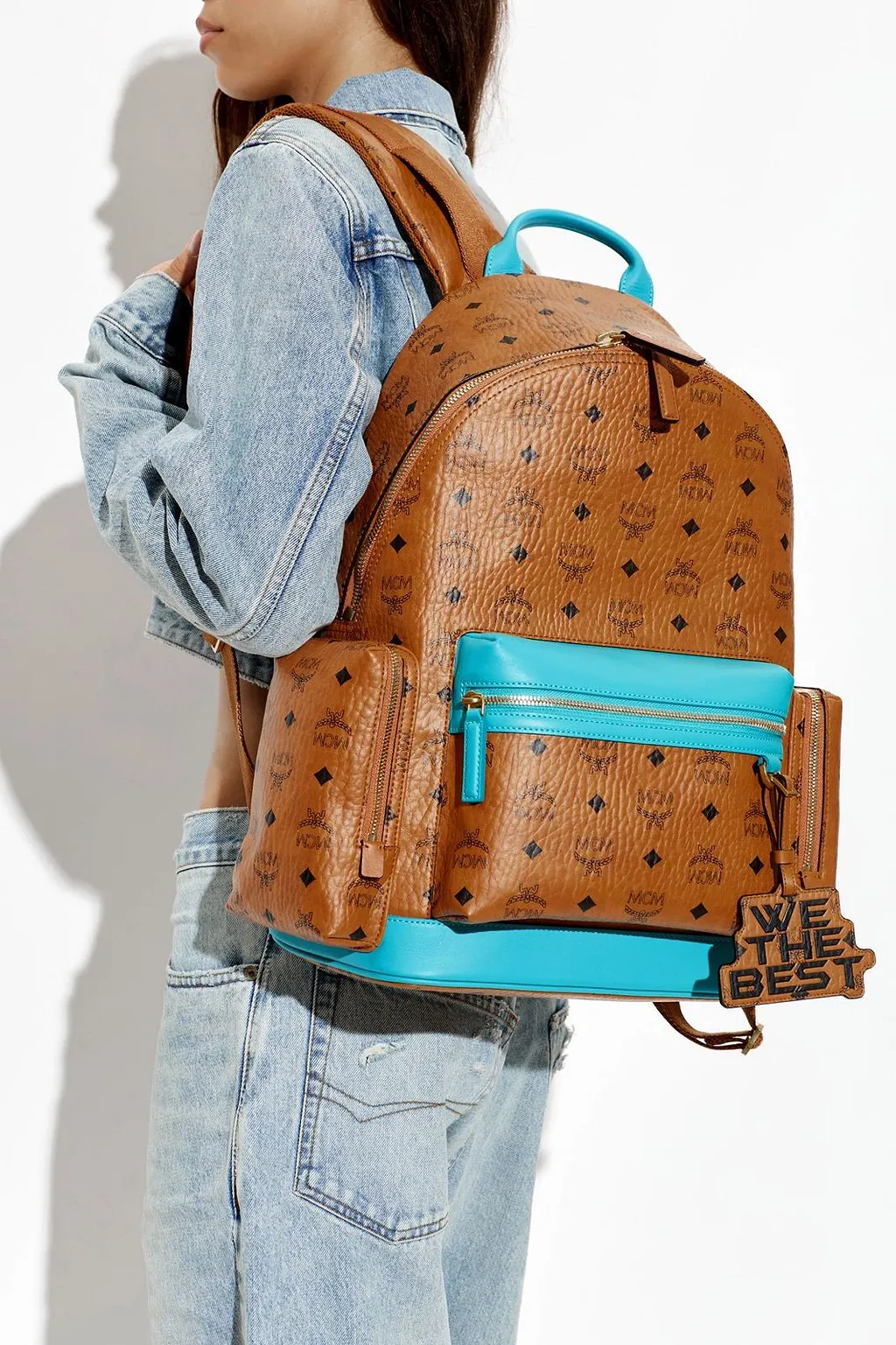 Mcm X Dj Khaled Logo Backpack