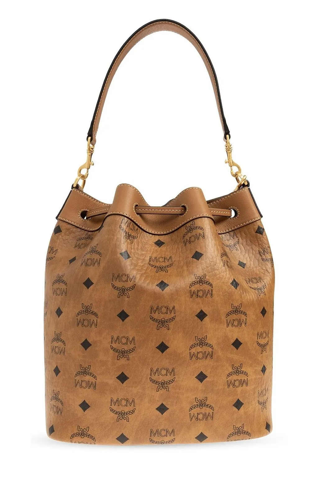 Mcm Monogram Drawstring Bucket Bag