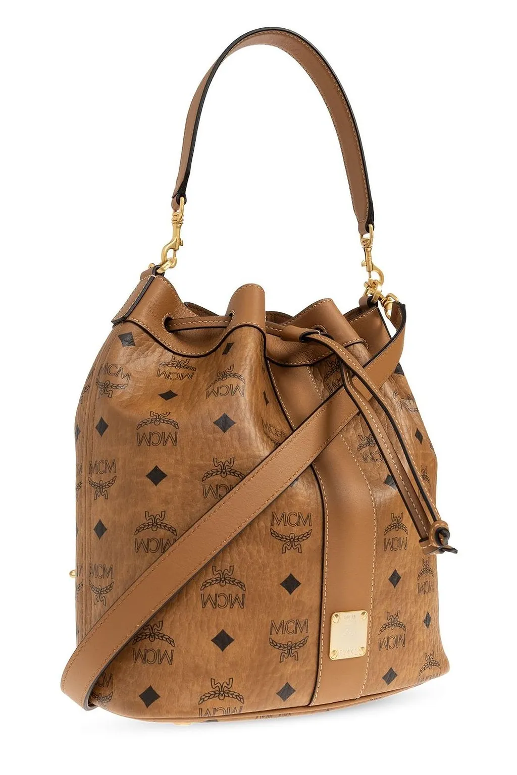 Mcm Monogram Drawstring Bucket Bag