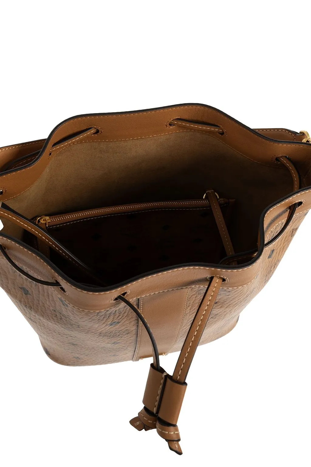 Mcm Monogram Drawstring Bucket Bag