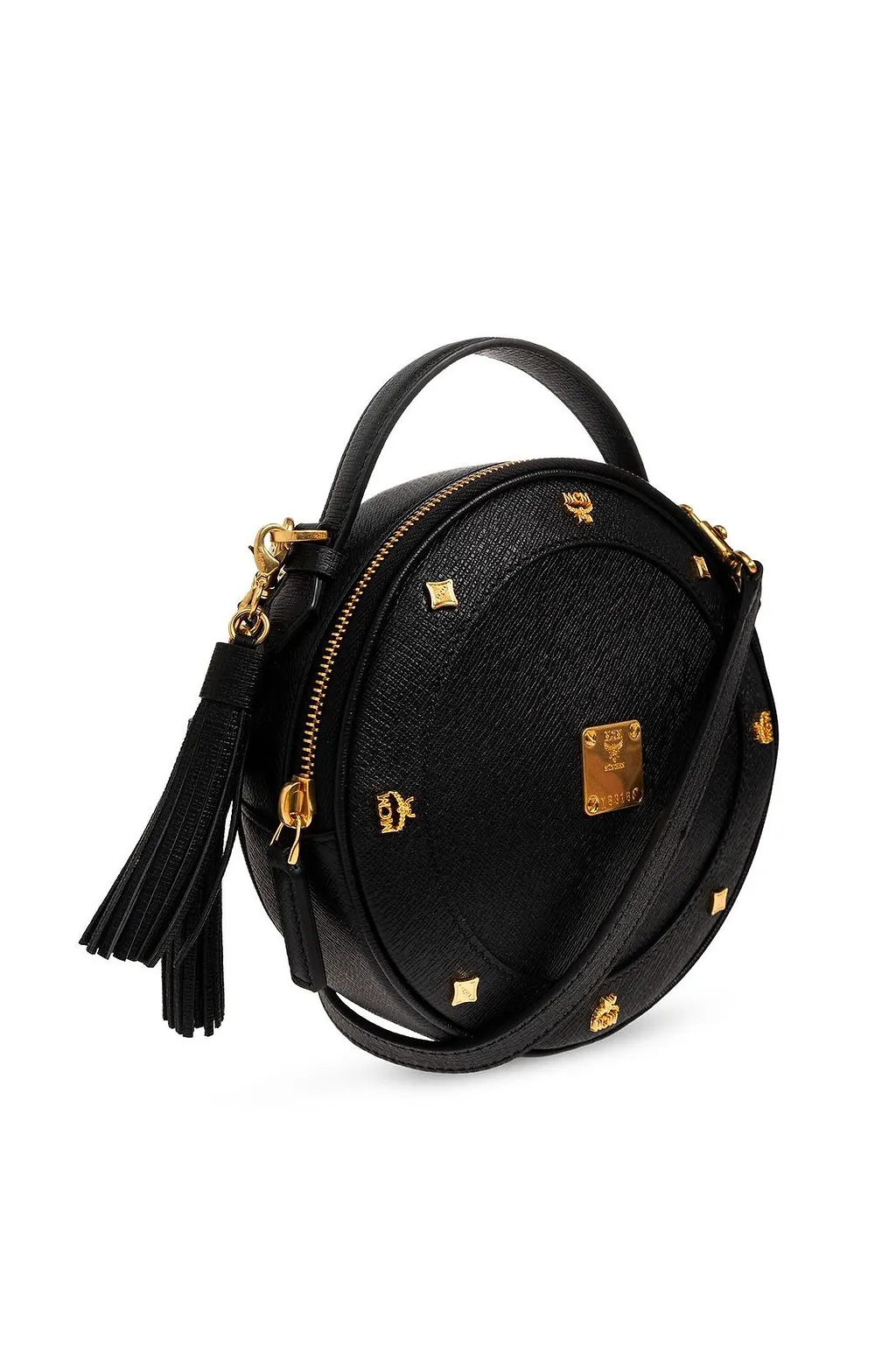 Mcm Pina Studded Round Shoulder Bag