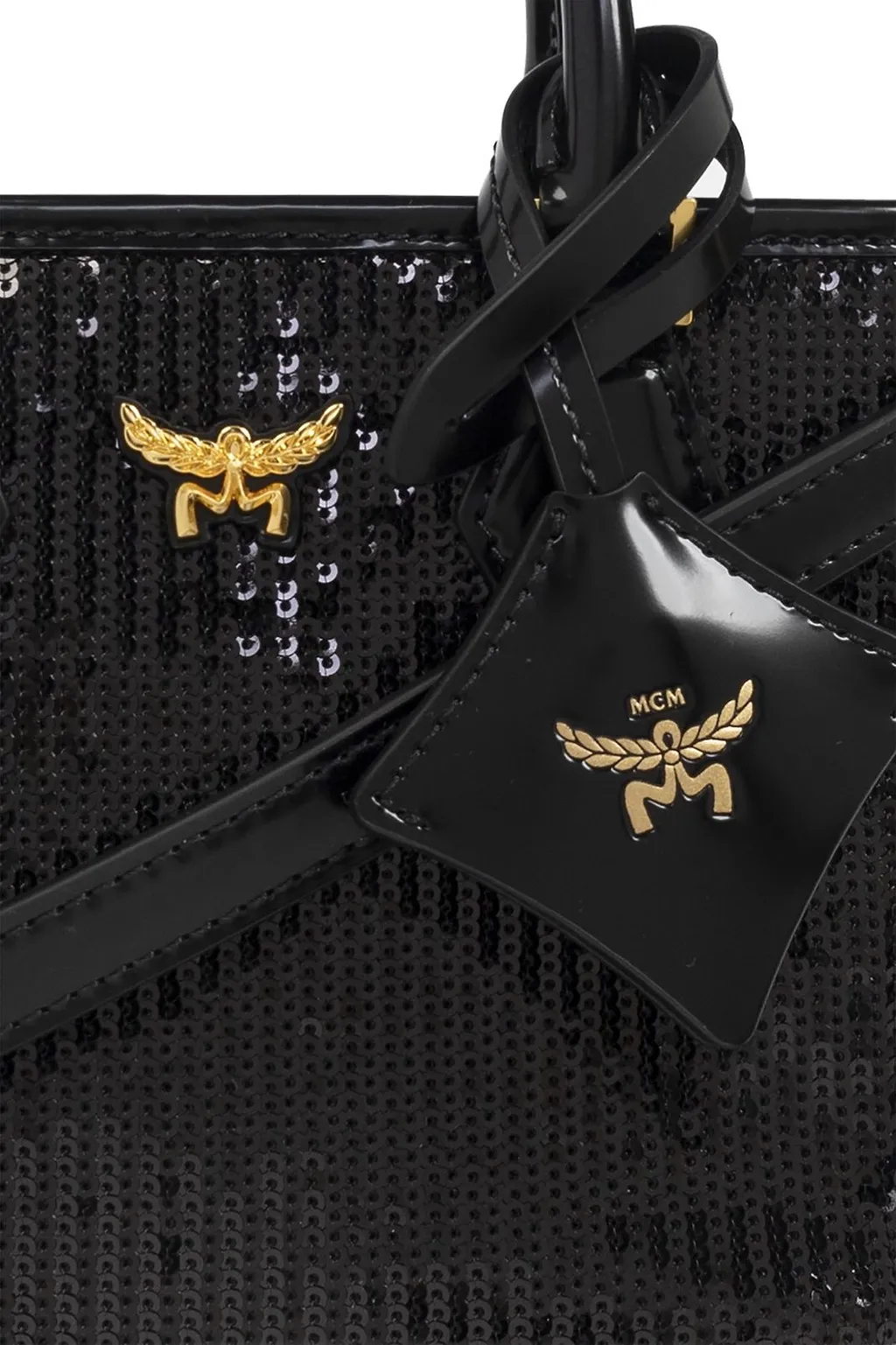 Mcm Sequinned Aren Shopper Bag