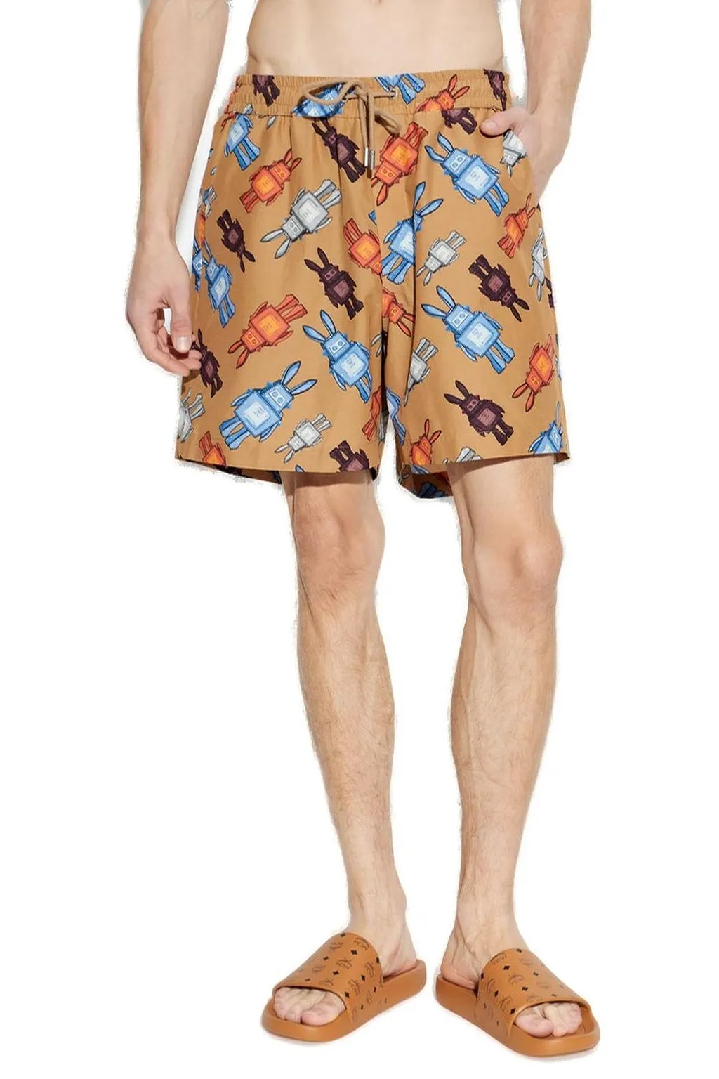 Mcm Printed Drawstring Shorts