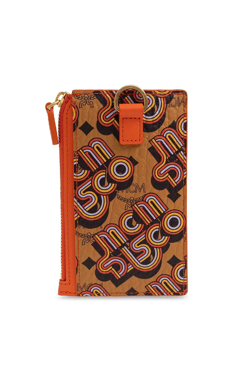 Mcm Printed Zip Card Holder Wallet