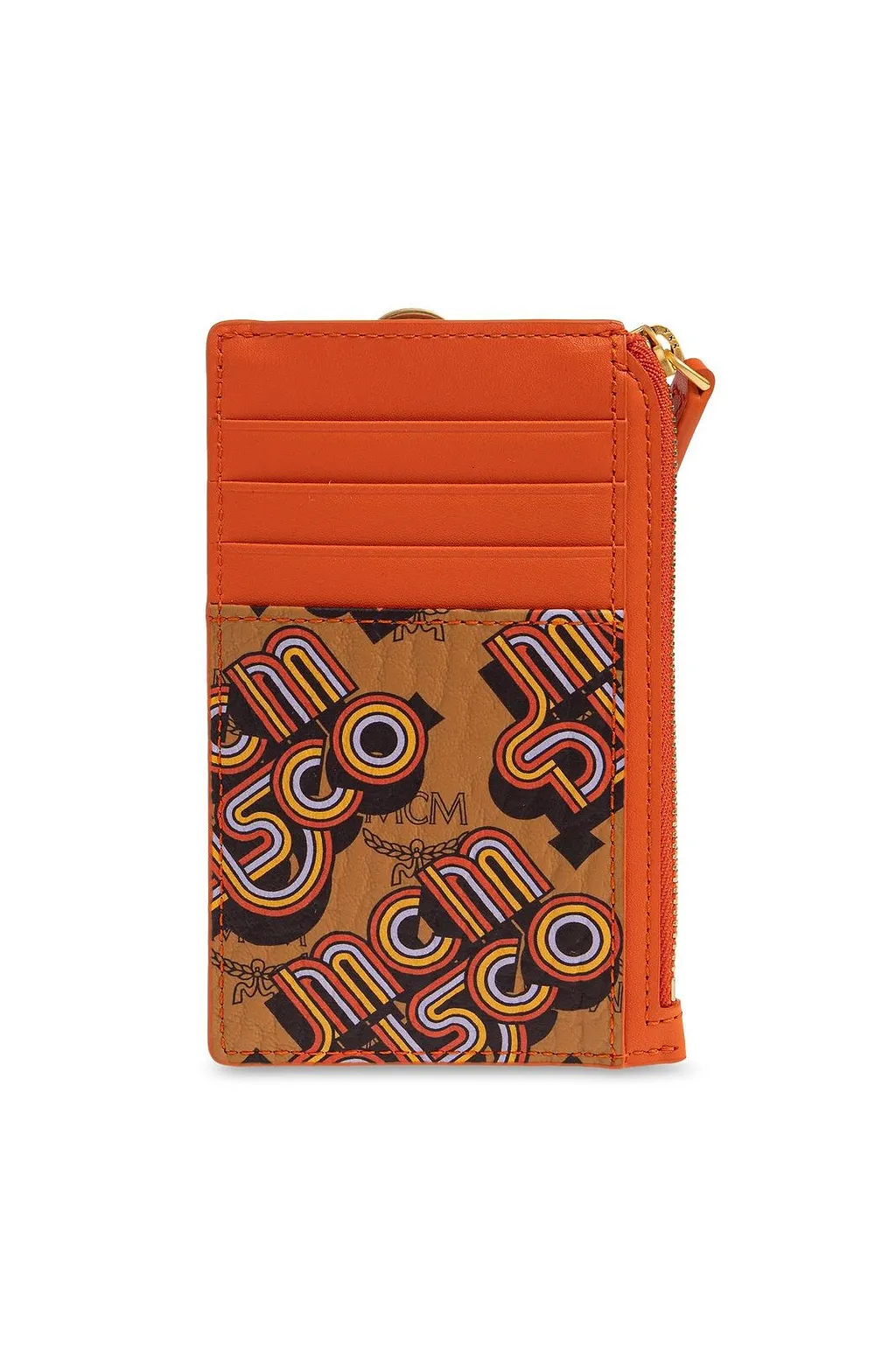 Mcm Printed Zip Card Holder Wallet