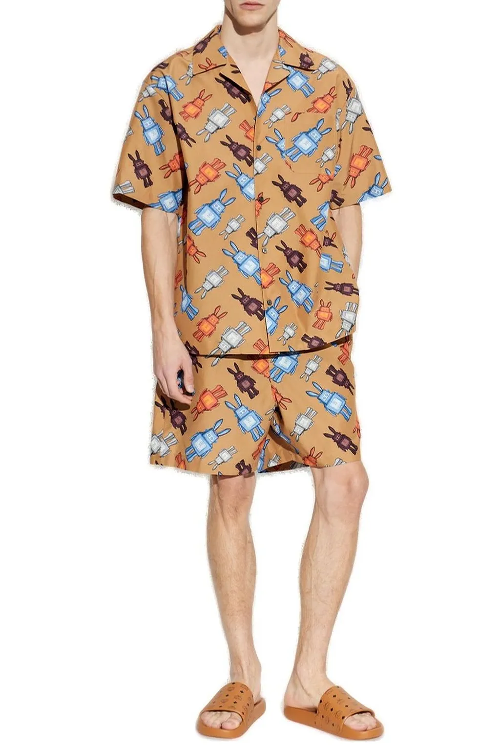 Mcm Printed Drawstring Shorts